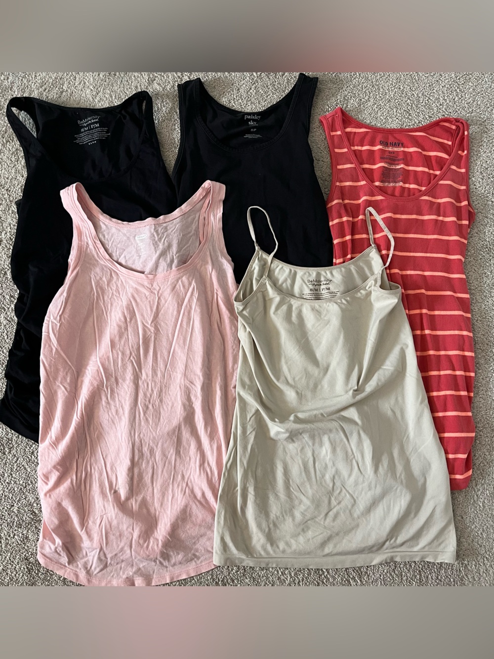 Lot of 5 maternity tank tops (size small)